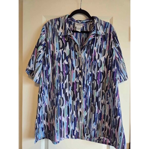 Vintage Bon Worth button down women's blouse XL - Picture 1 of 7